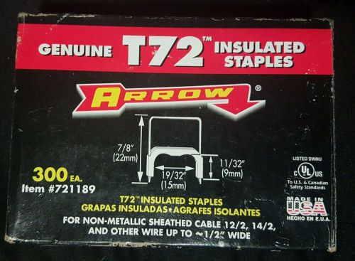 Arrow 721189 Genuine T72 7/8-inch Insulated Wire/Cable Staples, 300-Pack New