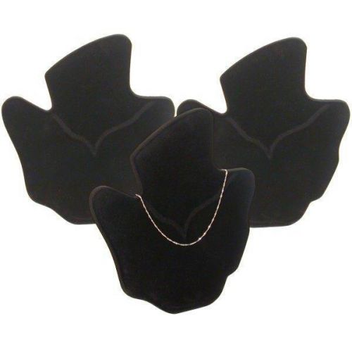 3 Black Flocked Bust Chain &amp; Necklace Displays