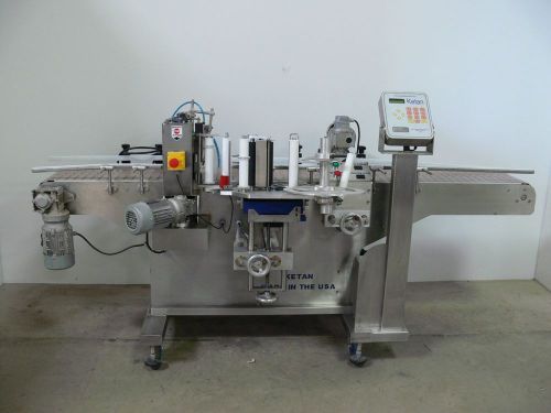 Ketan LCT-200 3 Roll Wrap Around Labeling Machine, Pressure Sensitive Labeler