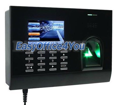 COLOR DISPLAY TCP/IP FINGERPRINT TIME CLOCK EMPLOYEE PAYROLL RECORDER PUNCH
