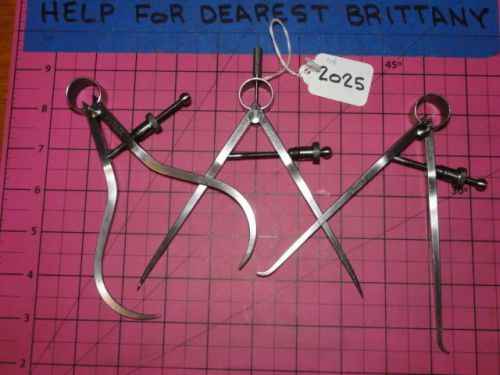 Starrett 5&#034; dividers, calipers / lot spring nut quick open &amp; close vintage lot for sale