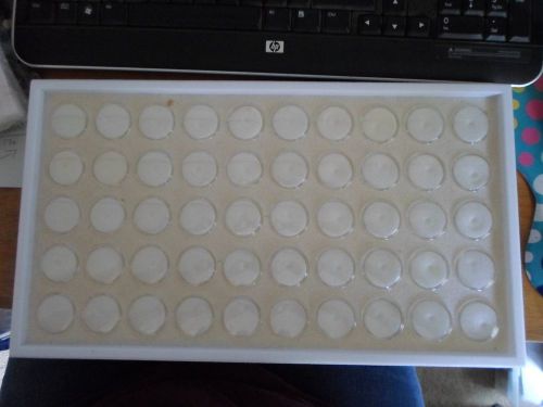 50 GEM JAR WHITE INSERT JEWELRY TRAY DISPLAY GEMSTONE