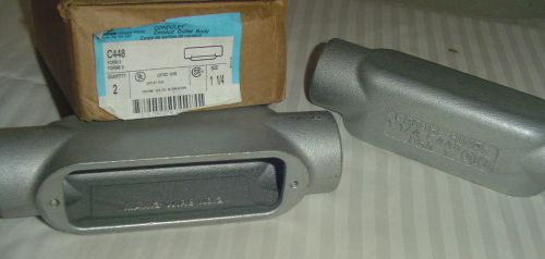 New~qty/lot of 2 condulet conduit outlet body/bodies c448 size 1-1/4&#034; for sale