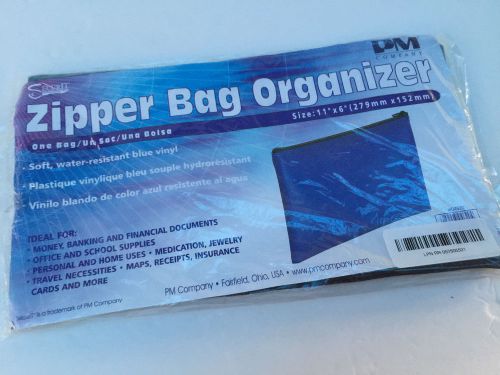 Pm company securit zipper bag organizer, 11 x 6 inches, blue for sale
