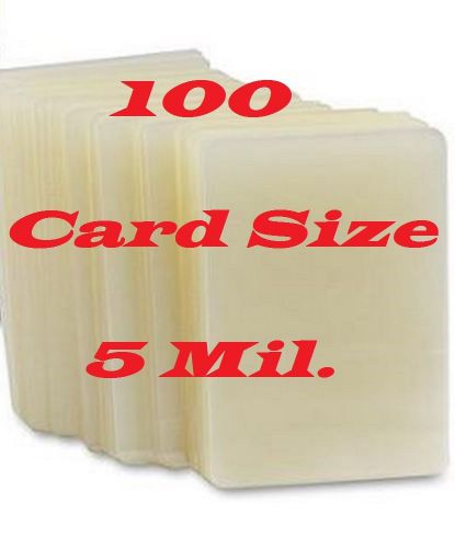 Card Size 100 pk 5 Mil  Laminating Laminator Pouches Sheets 2-1/8 x 3-3/8...