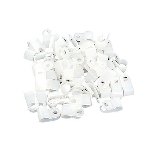 Uxcell? white r shape nylon cable clamp wire fixed clip 50 pcs for sale