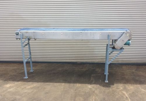 18” x 12’ long ss conveyor with plastic food belt, bottle / food conveying for sale