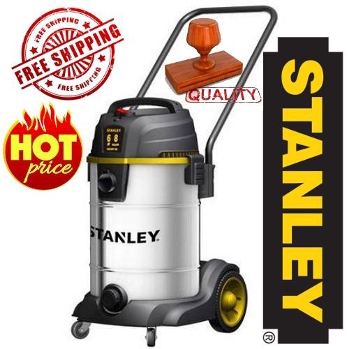 Stanley 8 Gallon Wet Dry Stainless Steel Vacuum Cleaner 6 HP
