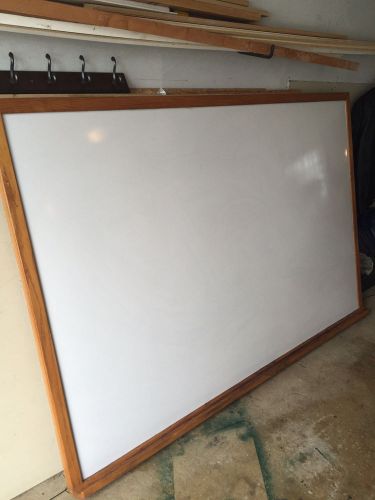White Used Dry Erase Board, 48 x 72, Solid Wood Frame