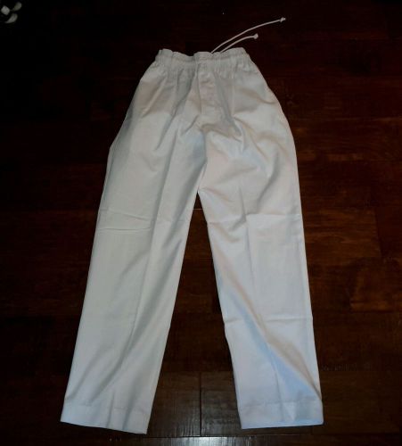 New Chef White Chef Pants Size: Large 65% Polyester 35% Cotton
