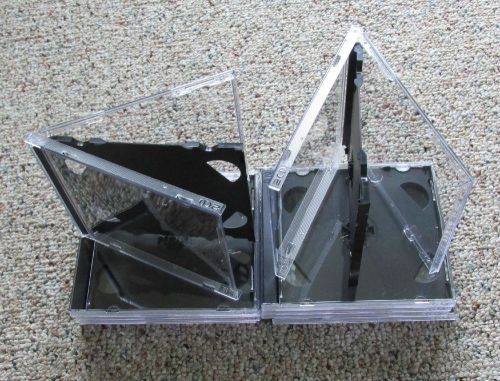 (10) Standard 10.4mm Double Black Tray CD DVD Jewel Cases, hold 2 Discs