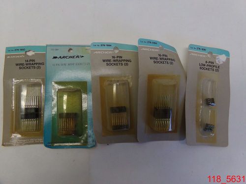 MIXED LOT of 5 RadioShack 276-1993 -1994 -1995 14 16 8 Pin Wire Wrapping Sockets