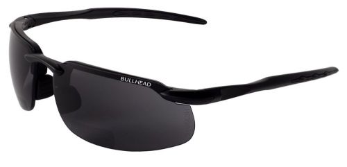 Bullhead Safety Eyewear BH106310 Swordfish Readers Matte Black Frame Smoke Le...