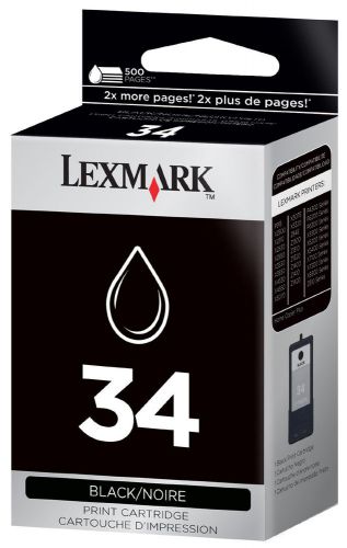 LEXMARK 34 18C0034  BLACK PRINTER CARTRIDGE YIELDS UP TO 500  PAGES NEW IN BOX