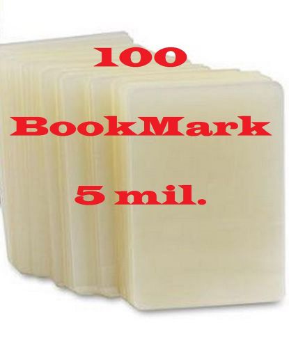 100 Bookmark Laminating Pouches Sheets 2-3/8 x 8-1/2,  5 Mil