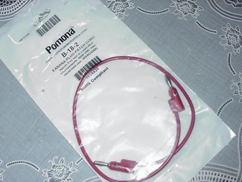Pomona b-18-2 banana plug patch cord red 5000vdc max 30v ac / 60dc new in pack for sale