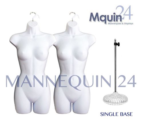 2 pcs of female body mannequin body forms *white* +1 table top stand + 2 hangers for sale