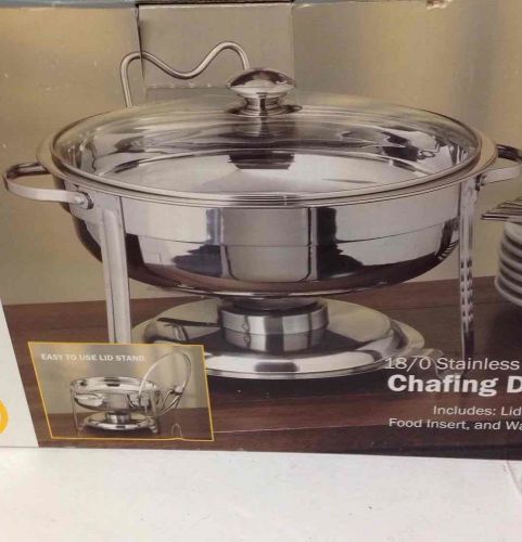 NEW Gourmet Home Accents 4 Qt. Oval 18/0 Stainless Steel Chafing Dish w/ Lid