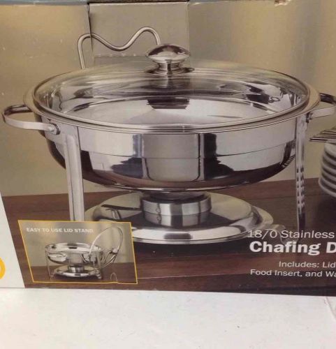 NEW Gourmet Home Accents 4 Qt. Oval 18/0 Stainless Steel Chafing Dish w/ Lid