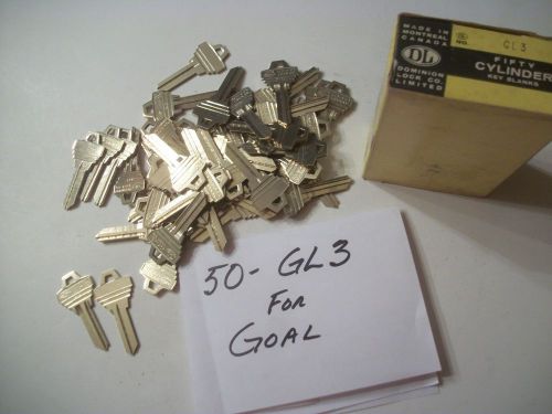 Locksmith LOT of 50 Key Blanks for GOAL Locks GL3, Uncut, Dominion GL3