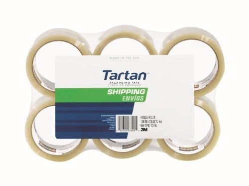 Tartan shipping packaging tape, 1.88inches x 109.36 yard, 6 pack (3710l-6) for sale