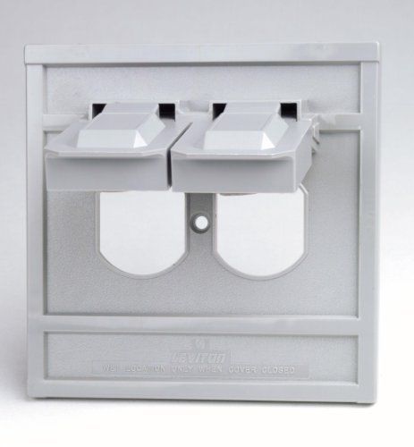 Leviton 4986-GY 1-Gang Duplex Device Wallplate Cover  Oversize   Thermoplastic