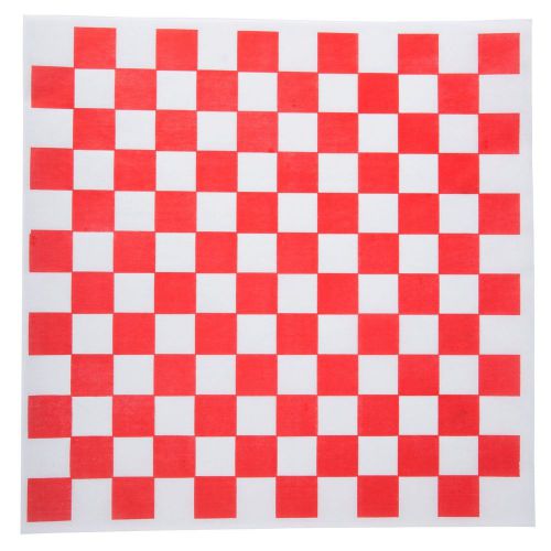 Checkered Deli Basket Liner 12 X 12 Inches Red and White 100 Count