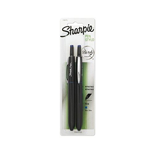 Sharpie pen retractable fine point pen, 2 blue ink pens (1753175) for sale