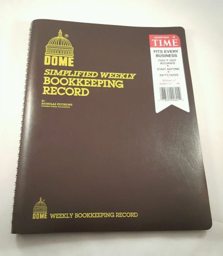 Dome simplified weekly bookkeeping record book wirebound model 600 brown cover for sale