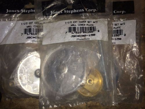 Batch of 4 - JONES STEPHENS CORP 1 1/2&#034; Ext cover Set w/ 3&#034; Wall Cover Plate