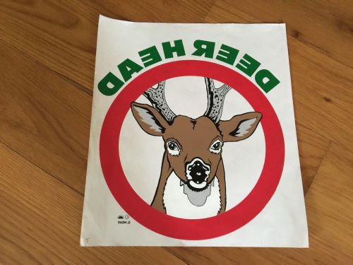 Vintage Deer Head and Deer Tail Hunting Transfer Iron On Bulls Eye Target G Neat