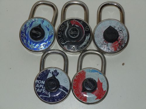 Dudley Combination Locker Lot of 5 Colorful unique School Locks Without Combos