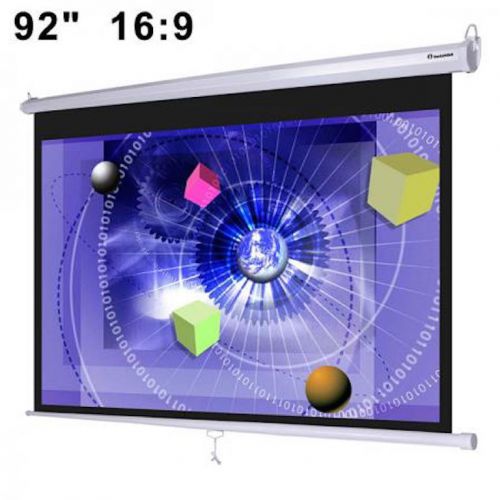 92&#034; 16:9 Pull Down Projector Screen Wall Mounted