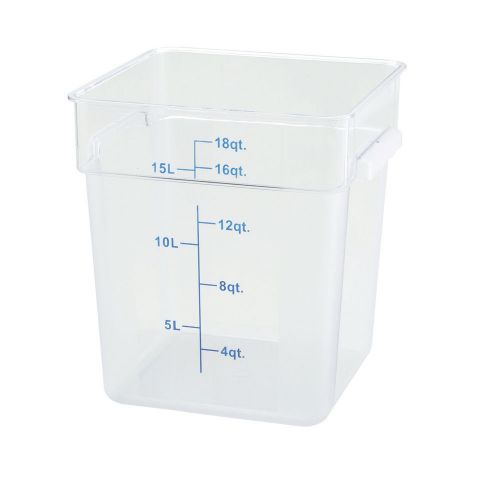 Winco pcsc-18c, 18-quart clear square polycarbonate food storage container, nsf for sale