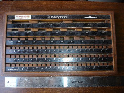 Auction 2 = mitutoyo empty wood gage block box set guage for sale