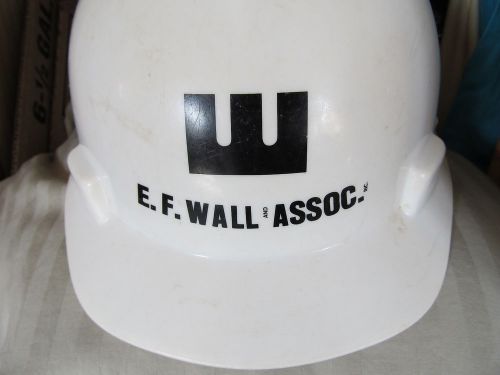 Vintage- E.F. Wall and Assoc. White, Class E Type 1, V-Guard Hard Hat