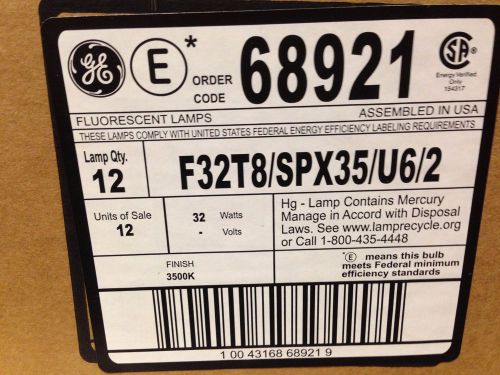 GE - 68921 -  F32T8/SPX35/U6/2 FLUORESCENT U SHAPED LAMPS - Case of 12 - NOS