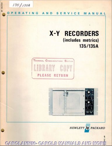 HP Manual 135 135A X-Y RECORDERS