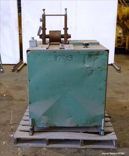 Used- Embossing Roll Stand. 6&#034; Diameter x 6&#034; face, driven by a 0.5hp, 1/60/115-2