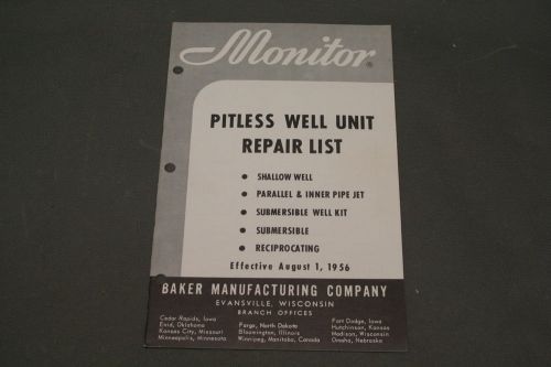 Monitor Pitless Well Unit Repair List Catalog Shallow Submersible Reciprocating