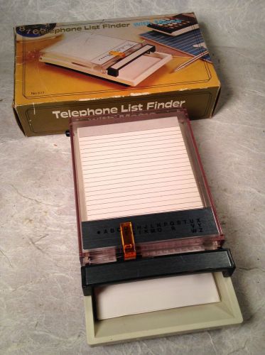 Telephone List Finder Flip-Top Vintage 1980&#039;s Desk Accessory w/Box FREE SHIPPING