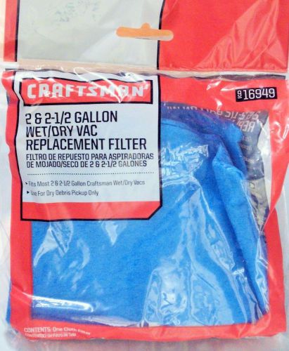 CRAFTSMAN Filter Bag for 2 or 2 1/2 Gallon Shop Vac - Filter PN 916949 FREE SHIP
