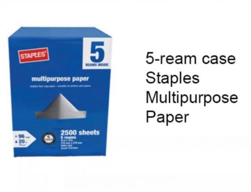 Staples® Multipurpose Paper, 8 1/2&#034; x 11&#034;, 5-Ream Case 2500 Sheets