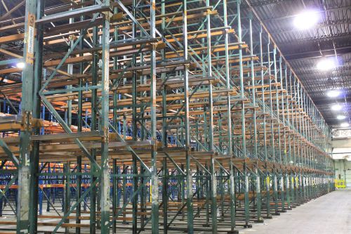 Pallet rack drive in rack 21&#039; tall - 2 back 2 - 560 pallet positions -35 bays for sale