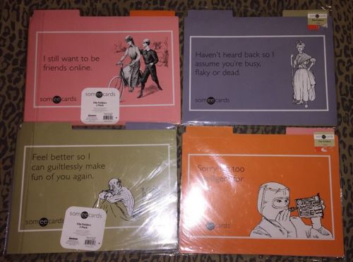 SOMEECARDS Lot Of 4 File Folders NEW &amp; SEALED Home &amp; Office