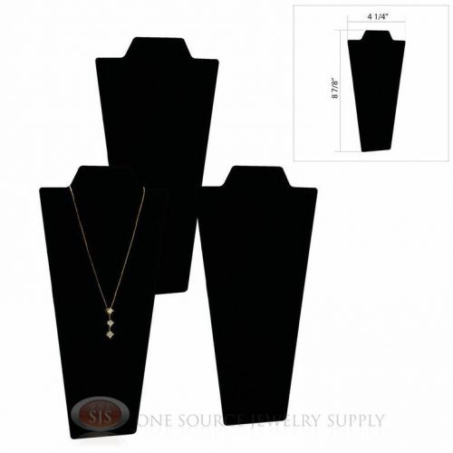 (3) Black Velvet 8 7/8&#034; Padded Pendant Necklace Display Easel Neckform Stand