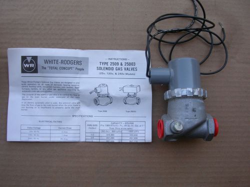 New solenoid gas valve 2509-254 white-rodgers 1/2&#034; npt 25 volt for sale