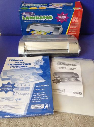 Educational Insights Classroom Laminator 8810 &amp; Pack 100 Hot Seal Pouches #8811