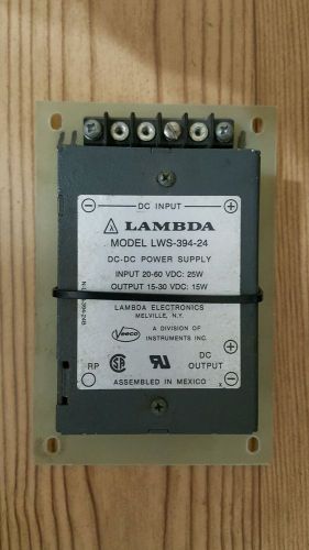 LAMBDA LWS-394-24 DC-DC Power Supply input 20-60 VDC: 25 W Output 15-30 VDC: 15W