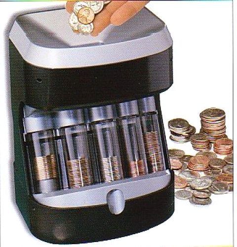 5 Tube Coin Sorter Counter Machine Stack Count Wrapper Bank Retail Business NEW